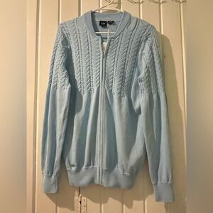 N’ VO by Lanctot zip-up geo cardigan-medium NWT